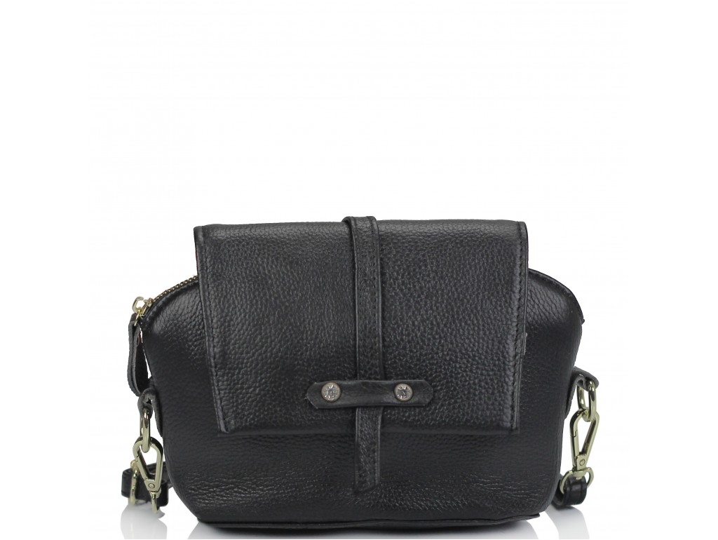 Жіноча шкіряна сумочка кроссбоді чорна Riche NM20-W645A - Royalbag