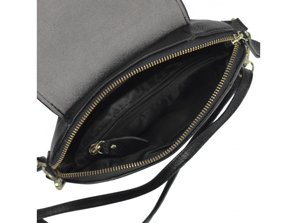 Жіноча шкіряна сумочка кроссбоді чорна Riche NM20-W645A - Royalbag