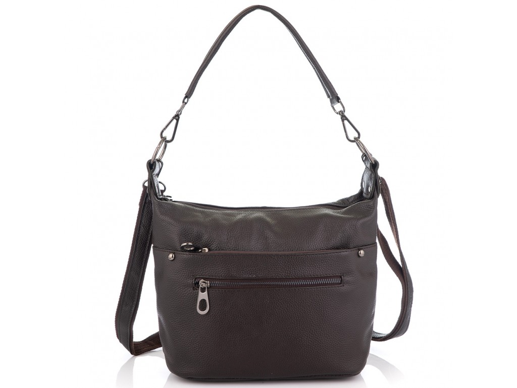 Кожаная женская сумка коричневая Riche NM20-W9009DB - Royalbag