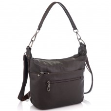 Шкіряна жіноча сумка коричнева Riche NM20-W9009DB - Royalbag Фото 2