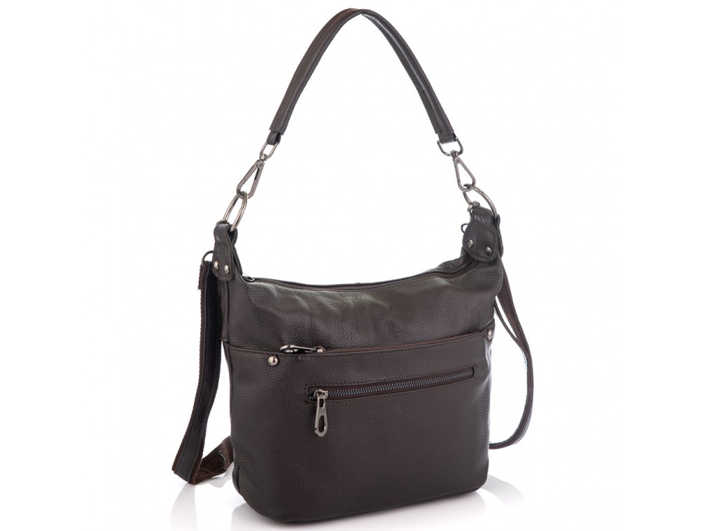 Кожаная женская сумка коричневая Riche NM20-W9009DB - Royalbag Фото 1