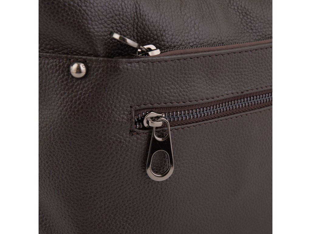 Шкіряна жіноча сумка коричнева Riche NM20-W9009DB - Royalbag
