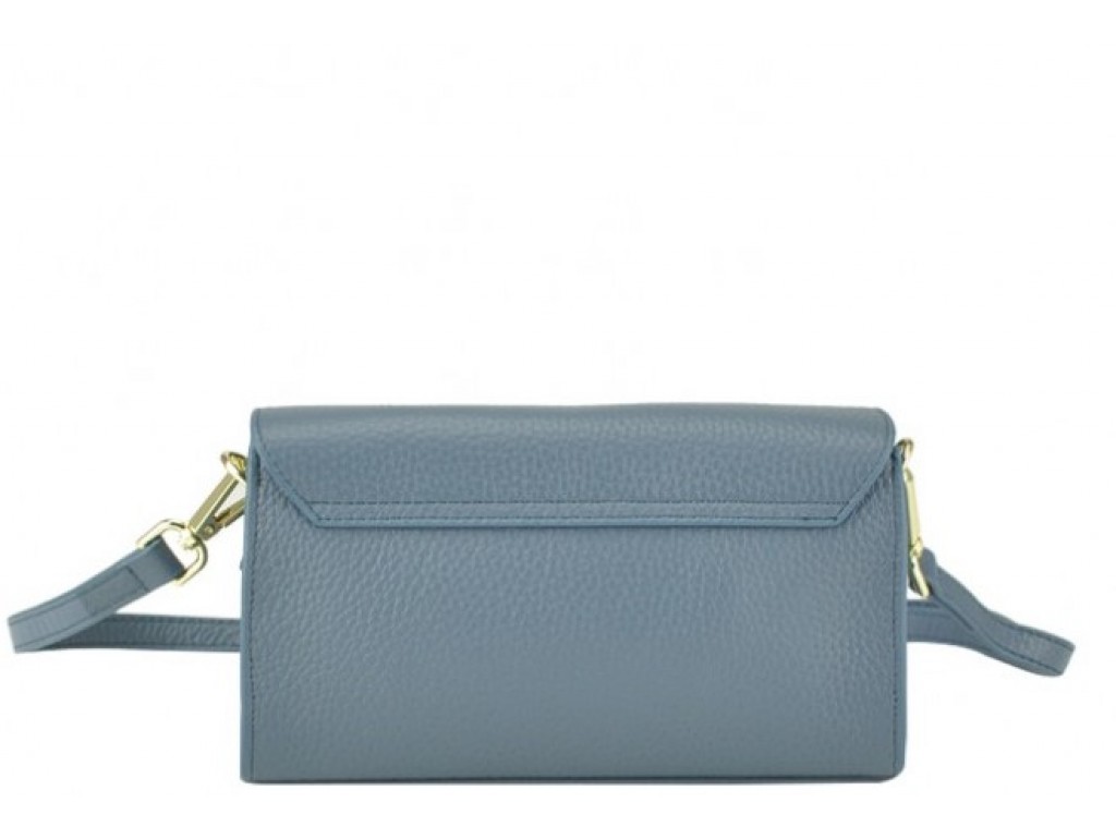 Женская сумка-багет кожаная голубая Riche W14-7727BL - Royalbag