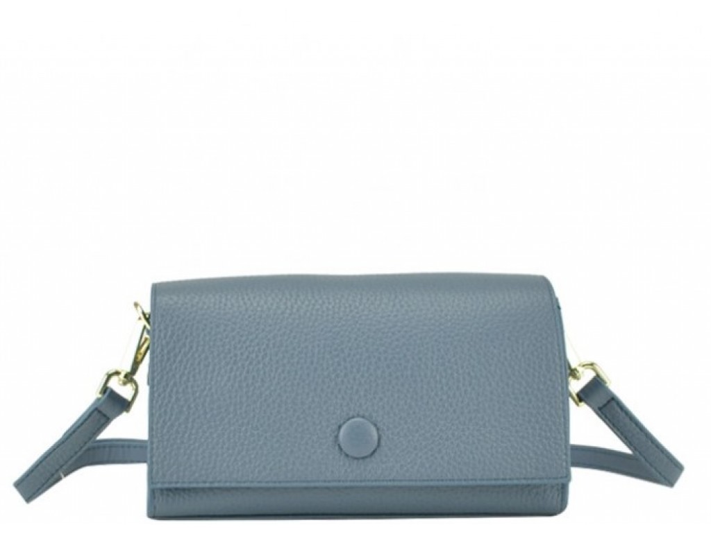 Жіноча сумка-багет шкіряна блакитна Riche W14-7727BL - Royalbag