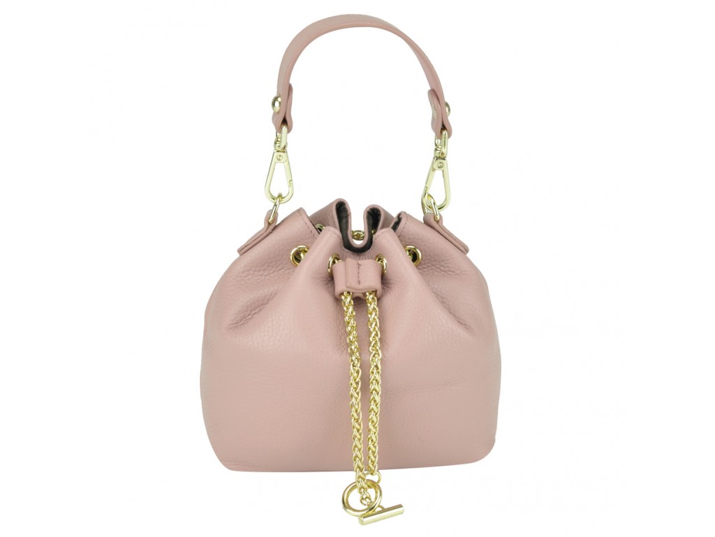 Женская кожаная сумочка-кисет розовая Riche W14-2126P - Royalbag