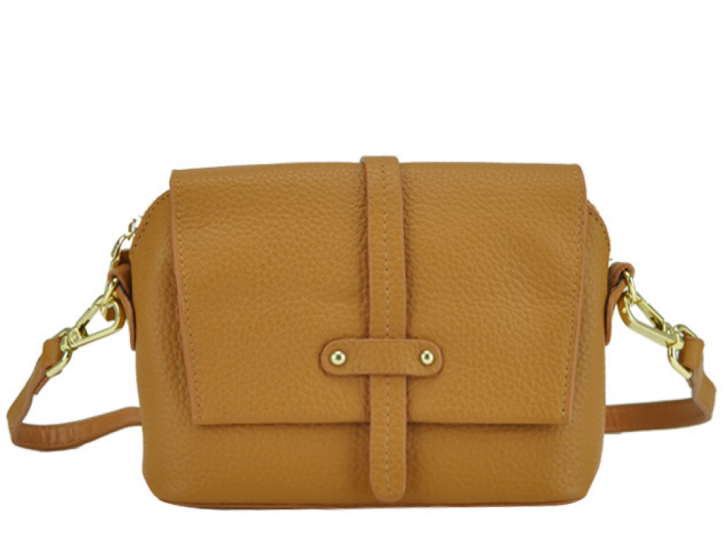 Женская кожаная сумочка кроссбоди флеп коричневая Riche W14-663LB - Royalbag