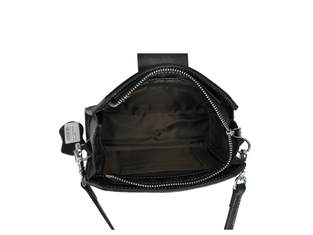 Классическая кожаная сумка-багет женская черная маленькая Riche W14-7712A - Royalbag