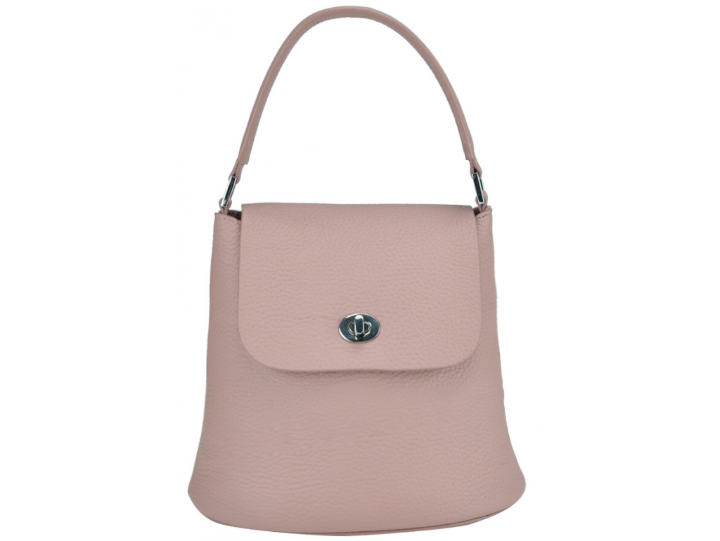 Жіноча шкіряна сумка бакет-бег рожева пудра Riche W14-7718P - Royalbag