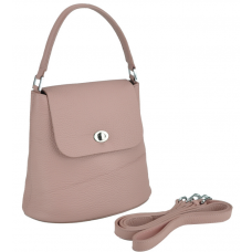 Жіноча шкіряна сумка бакет-бег рожева пудра Riche W14-7718P - Royalbag Фото 2