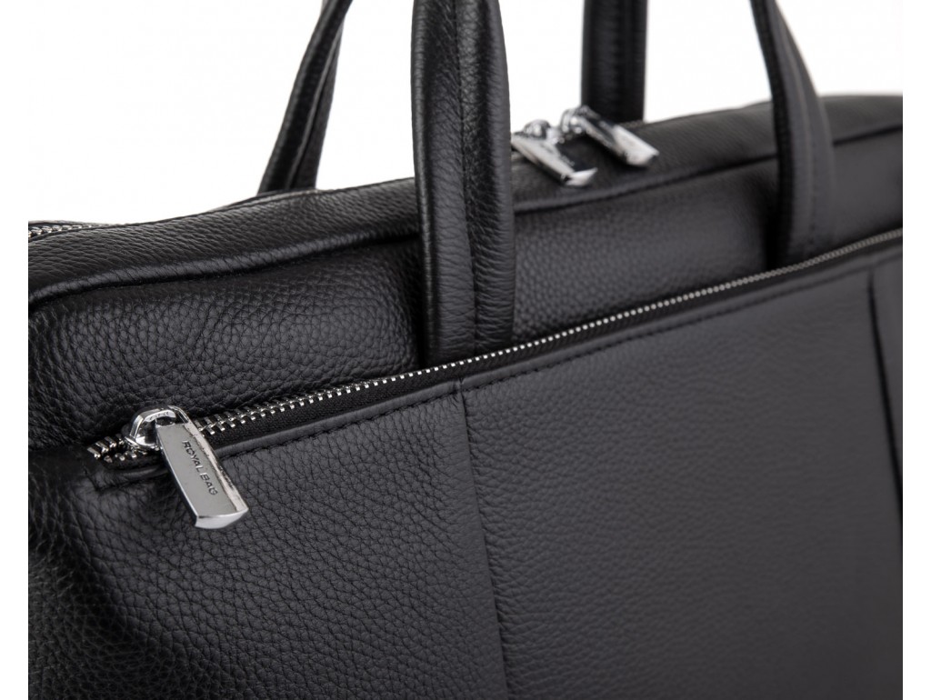 Вместительная деловая классическая сумка черная Royal Bag RB50111 - Royalbag