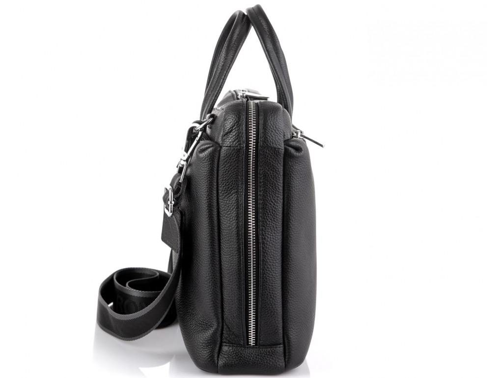 Вместительная деловая классическая сумка черная Royal Bag RB50111 - Royalbag