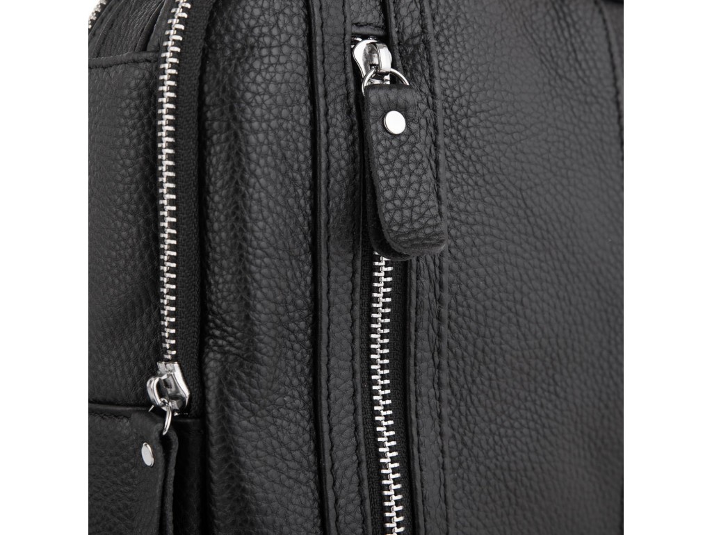 Мужской кожаный слинг на одно плечо черный Tiding Bag A25F-693A - Royalbag
