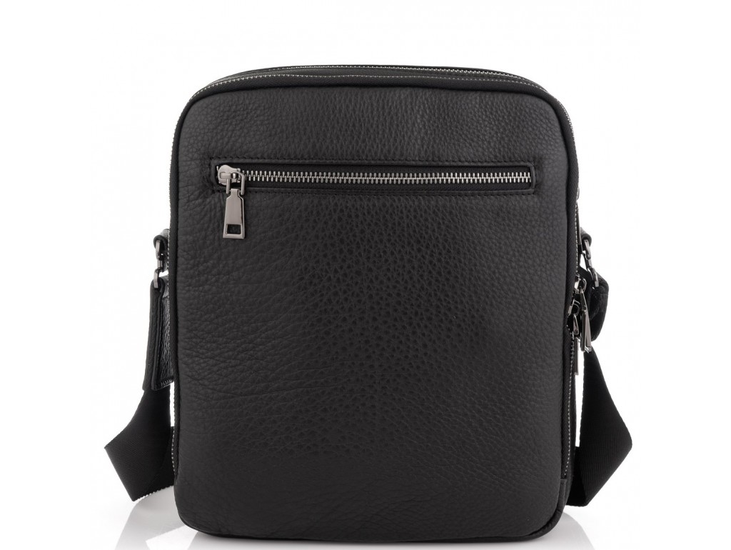 Элитная кожаная мужская сумка через плечо черная Royal Bag RB-008A-1 - Royalbag