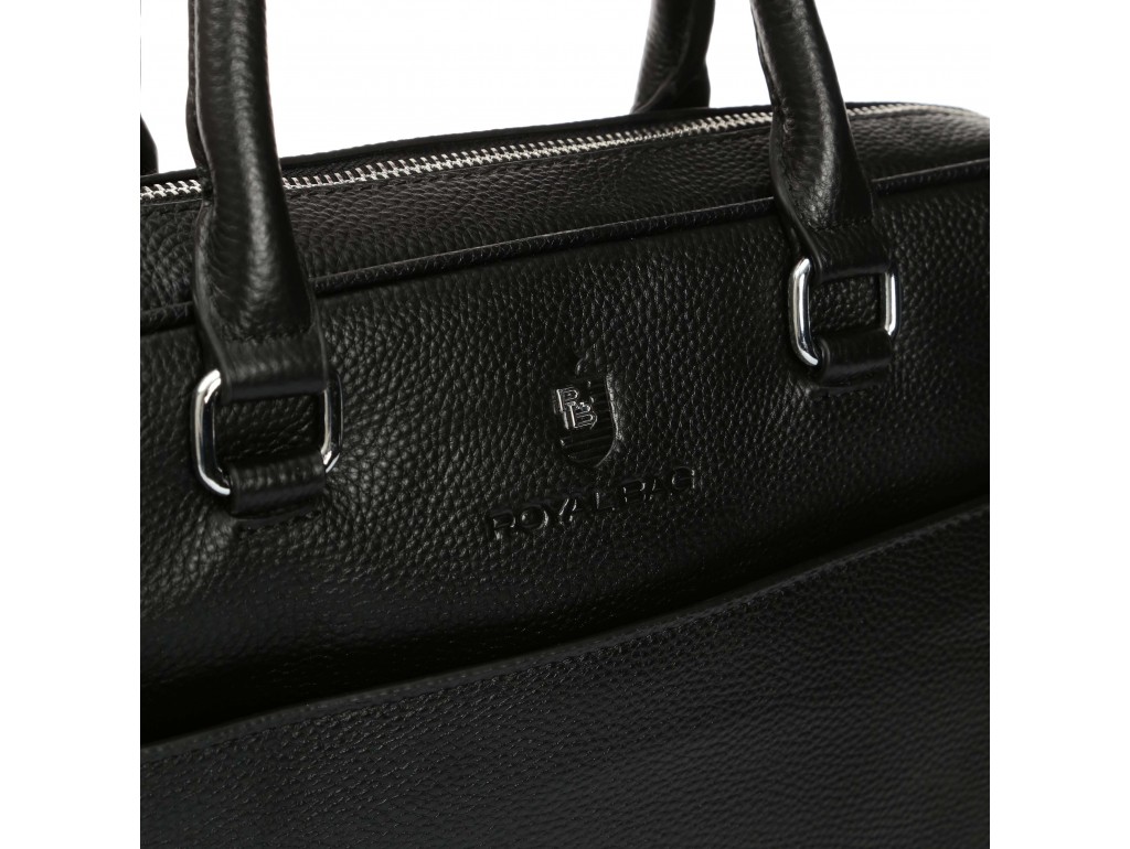 Классическая мужская сумка для документов черная Royal Bag RB-015A - Royalbag