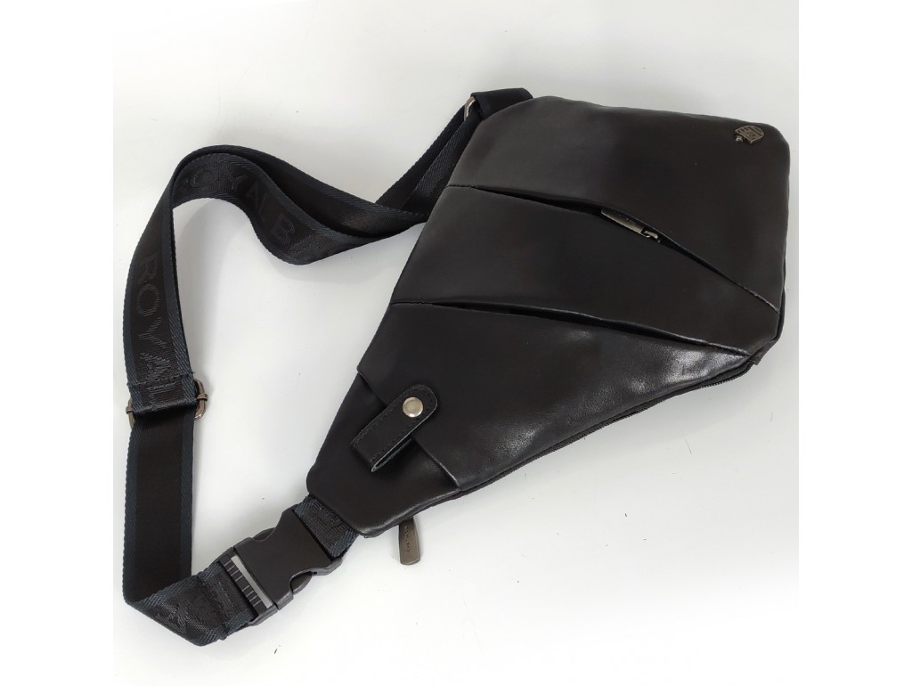 Слінг із натуральної шкіри чорний Royal Bag RB-S-N2-3333A - Royalbag
