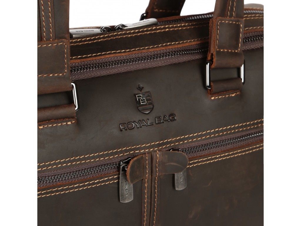 Стильна чоловіча шкіряна сумка матова Royal Bag RB001R - Royalbag