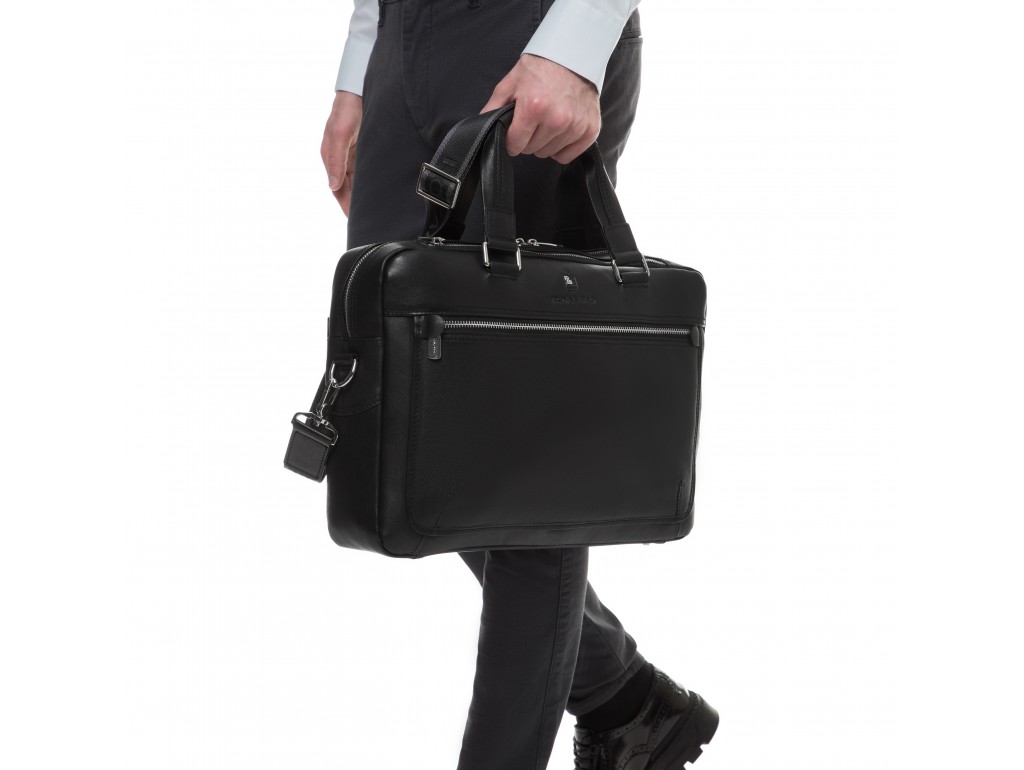 Мужская кожаная сумка для ноутбука с наплечным ремнем Royal Bag RB005A - Royalbag