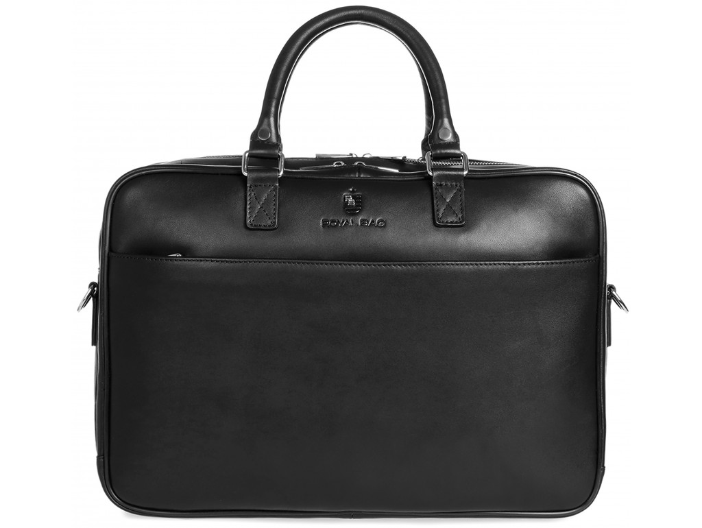 Містка ділова сумка-портфель з натуральної гладкої шкіри Royal Bag RB026A-5 - Royalbag