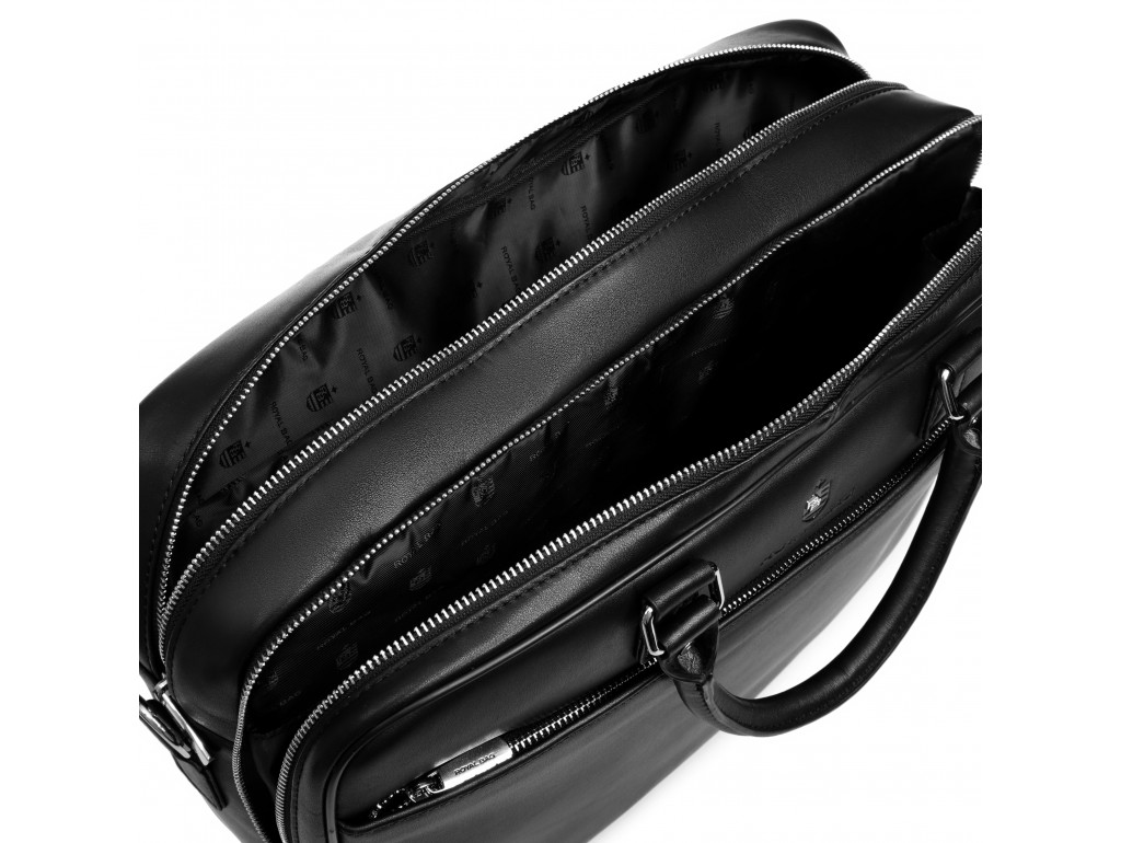 Вместительная деловая сумка-портфель из натуральной гладкой кожи Royal Bag RB026A-5 - Royalbag