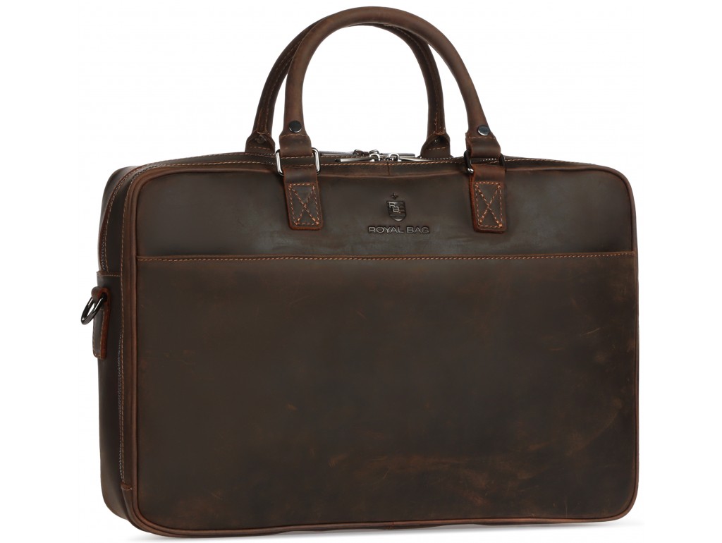Вместительная кожаная сумка А4 Royal Bag RB026R - Royalbag Фото 1