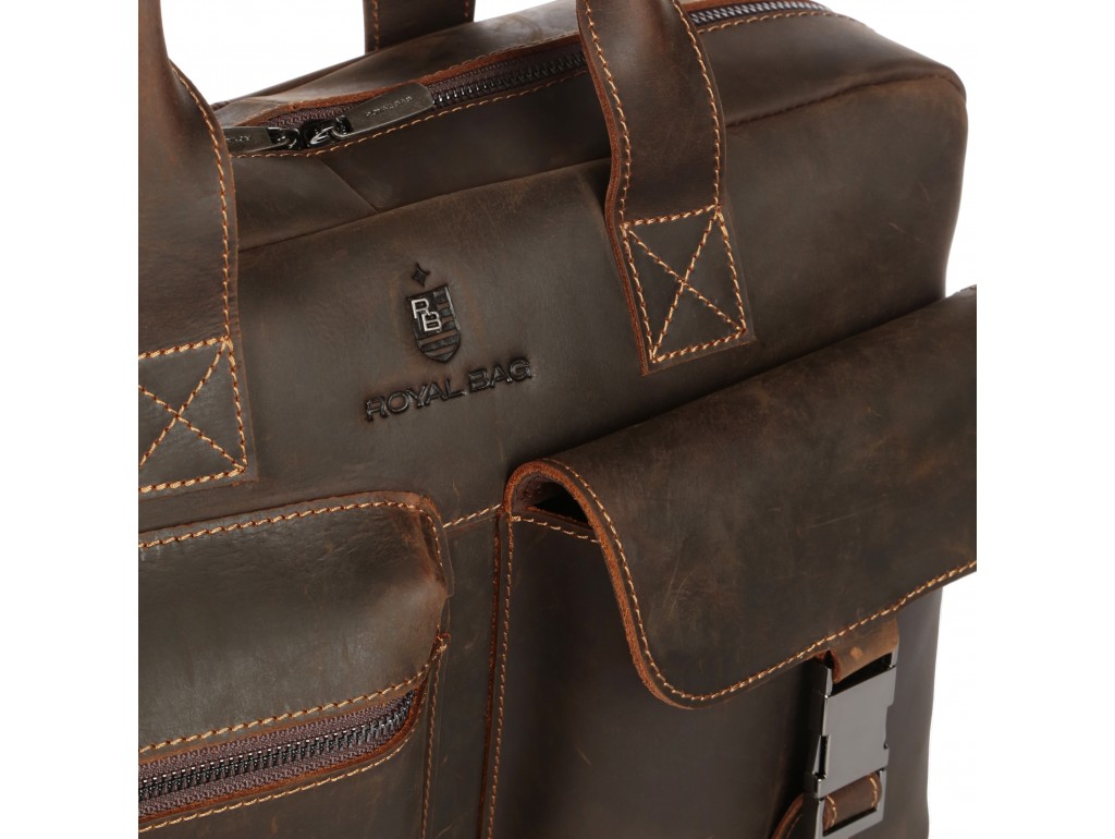 Вместительная сумка-портфель из натуральной кожи Royal Bag RB058R - Royalbag