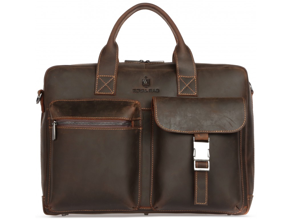 Містка сумка-портфель з натуральної шкіри Royal Bag RB058R - Royalbag