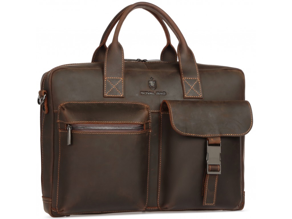 Містка сумка-портфель з натуральної шкіри Royal Bag RB058R - Royalbag Фото 1