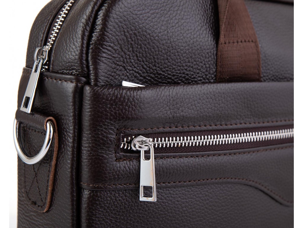 Кожаная сумка для ноутбука коричневая Tiding Bag A25-1128C - Royalbag