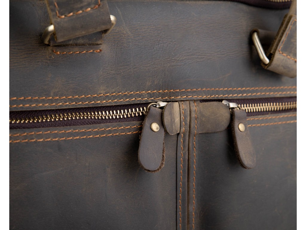 Винтажная сумка для ноутбука коричневая Tiding Bag D4-001G - Royalbag