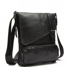 Мужская сумка из натуральной фактурной кожи черного цвета BEXHILL BX8239A - Royalbag Фото 2