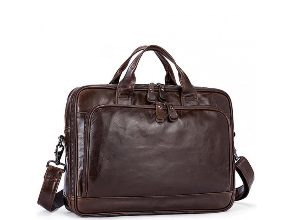 Мужская кожаная сумка для документов и ноутбука Jasper&Maine 7005Q - Royalbag Фото 1