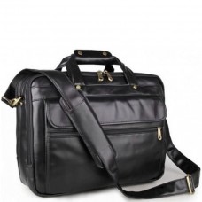 Мужская кожаная сумка-портфель на три отдела для документов и ноутбука Jasper & Maine 7146A - Royalbag Фото 2
