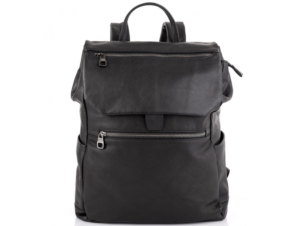 Мужской кожаный рюкзак черный Tiding Bag 303A - Royalbag