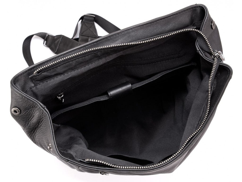 Чоловічий шкіряний рюкзак чорний Tiding Bag 303A - Royalbag