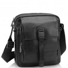Мужская кожаная сумка через плечо черная Tiding Bag 316A - Royalbag Фото 2