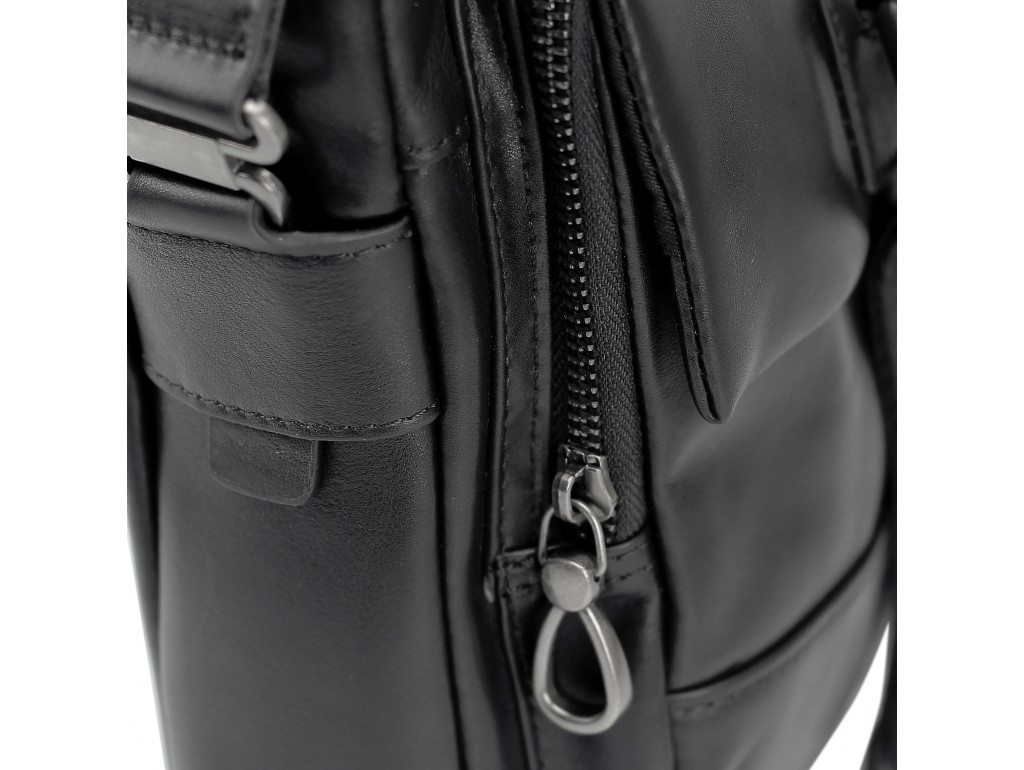 Чоловіча шкіряна сумка через плече чорна Tiding Bag 316A - Royalbag