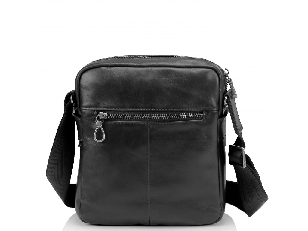 Мужская кожаная сумка через плечо черная Tiding Bag 316A - Royalbag