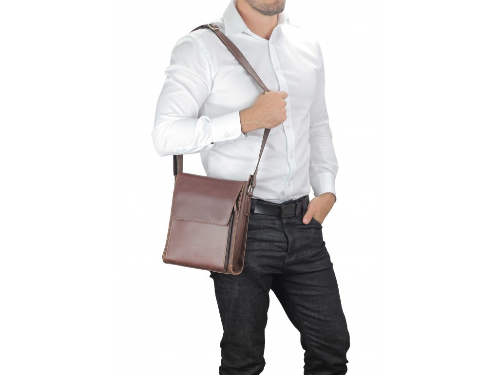 Чоловіча сумка через плече з натуральної шкіри Tiding Bag 7055B-2 - Royalbag