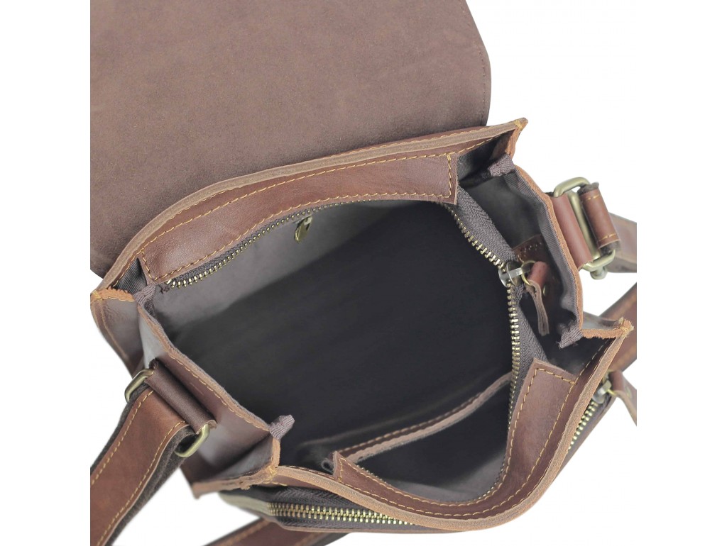 Мужская сумка через плечо из натуральной кожи Tiding Bag 7055B-2 - Royalbag