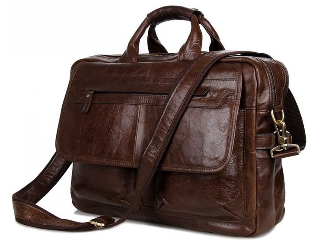 Вместительная мужская кожаная сумка под ноутбук Tiding Bag 7085C - Royalbag Фото 1