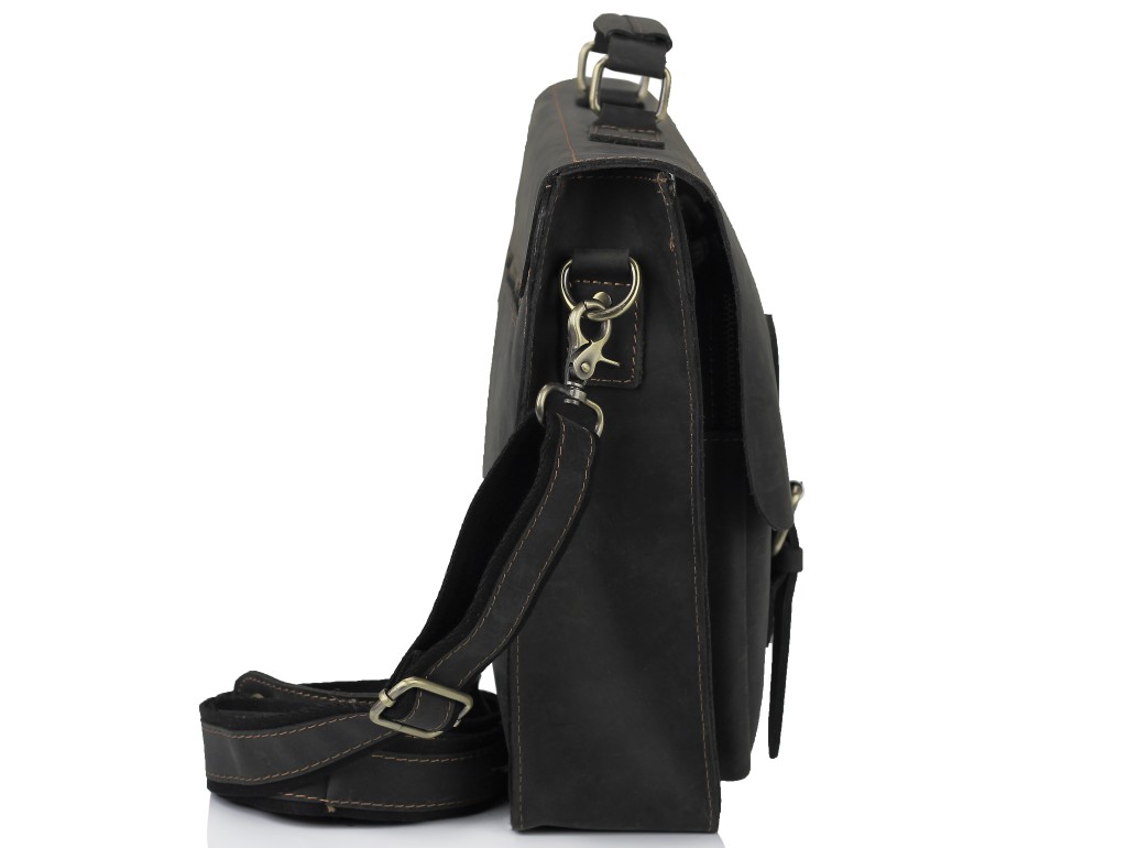 Классический мужской кожаный портфель черный Tiding Bag 7105A - Royalbag