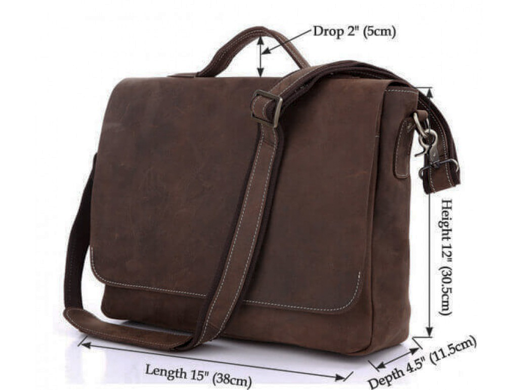 Сумка мужская кожаная через плечо для ноутбука Tiding Bag 7108R-1 - Royalbag