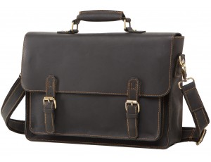 Мужской кожаный портфель с отделом для ноутбука Tiding Bag 7205A - Royalbag
