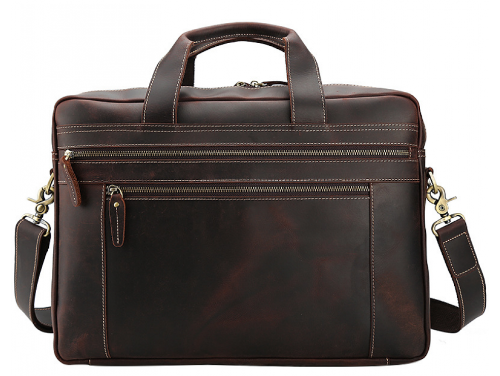 Вместительная мужская кожаная сумка с отделом для ноутбука 17 Tiding Bag 7319R - Royalbag