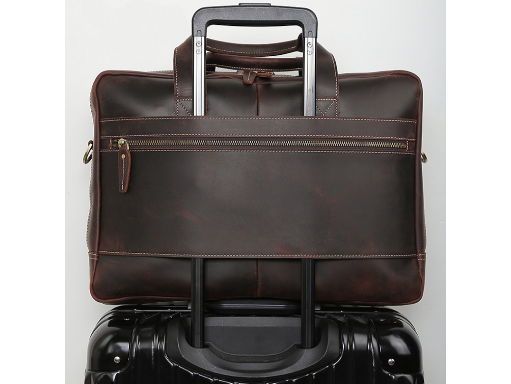 Вместительная мужская кожаная сумка с отделом для ноутбука 17 Tiding Bag 7319R - Royalbag
