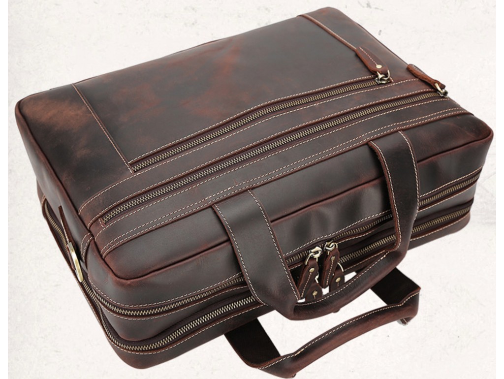 Містка чоловіча шкіряна сумка з відділом для ноутбука 17 Tiding Bag 7319R - Royalbag