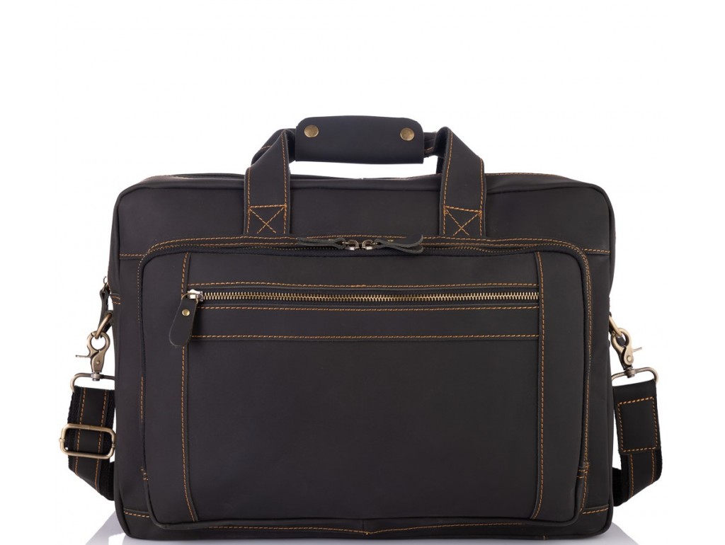Мужская кожаная деловая сумка для поездок много отделов Tiding Bag 7367RA - Royalbag