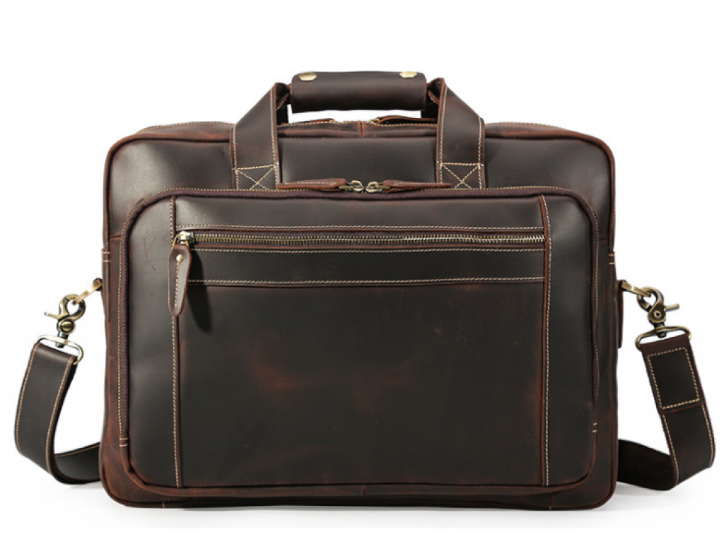Мужская кожаная деловая сумка для поездок  Tiding Bag 7367R - Royalbag