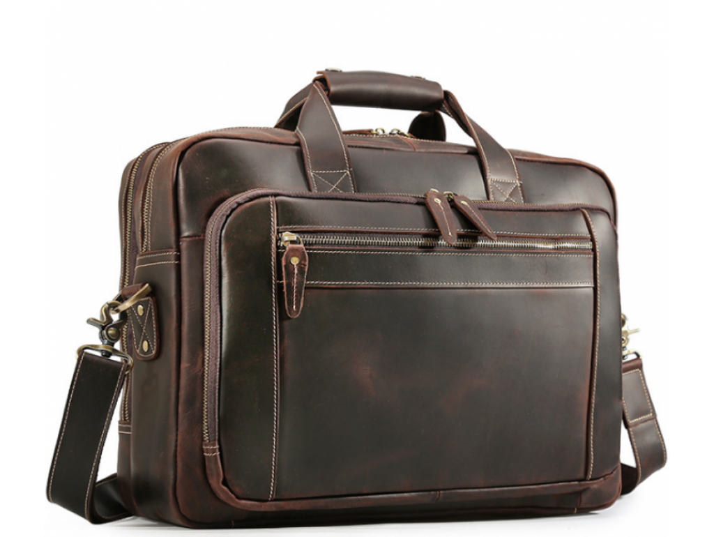 Мужская кожаная деловая сумка для поездок  Tiding Bag 7367R - Royalbag Фото 1