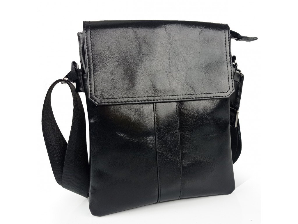 Мессенджер через плече чорний Tiding Bag 8678-1A - Royalbag Фото 1